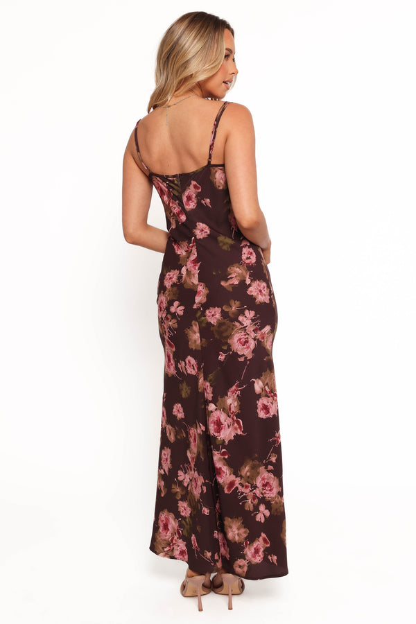 Enya Maxi Dress - Chocolate Floral