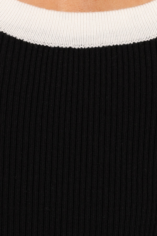 Esme Knit Tank - Black White