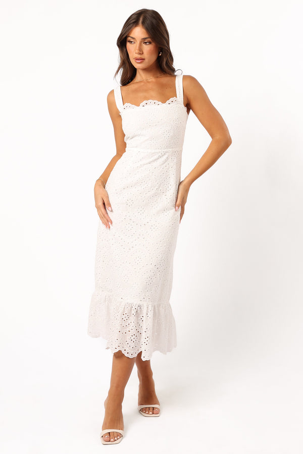 Meadow Lace Midi Dress - Ivory