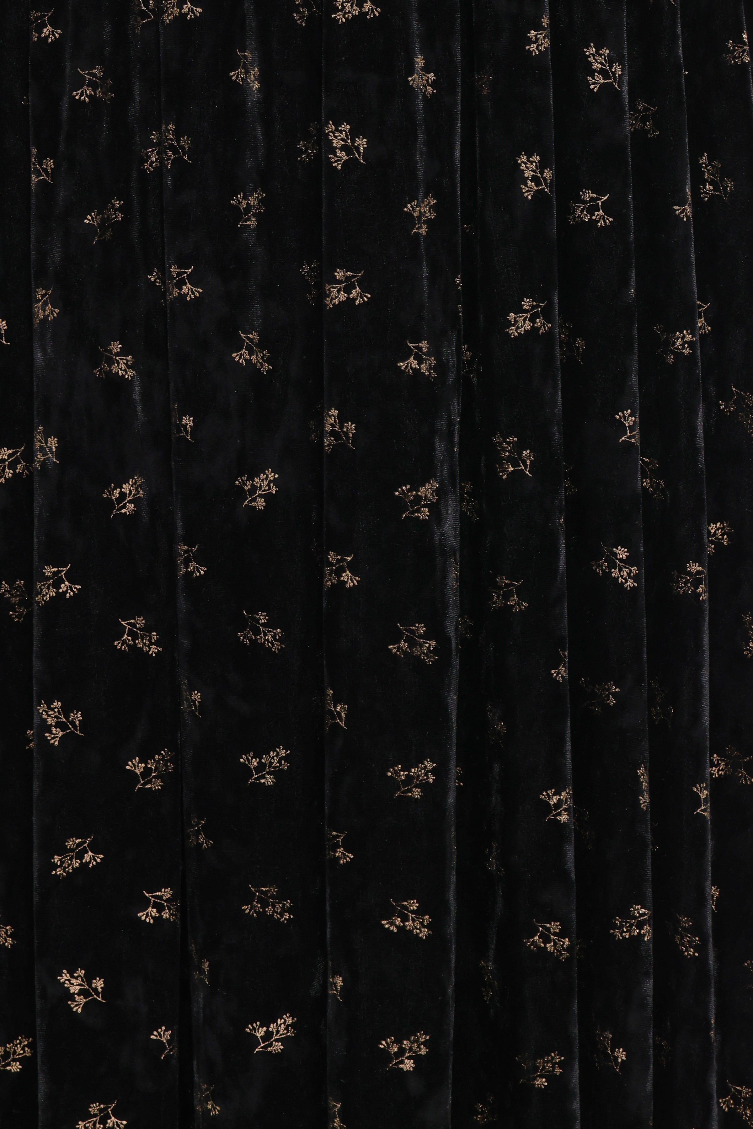 Farryn Maxi Dress - Black/Gold Velvet