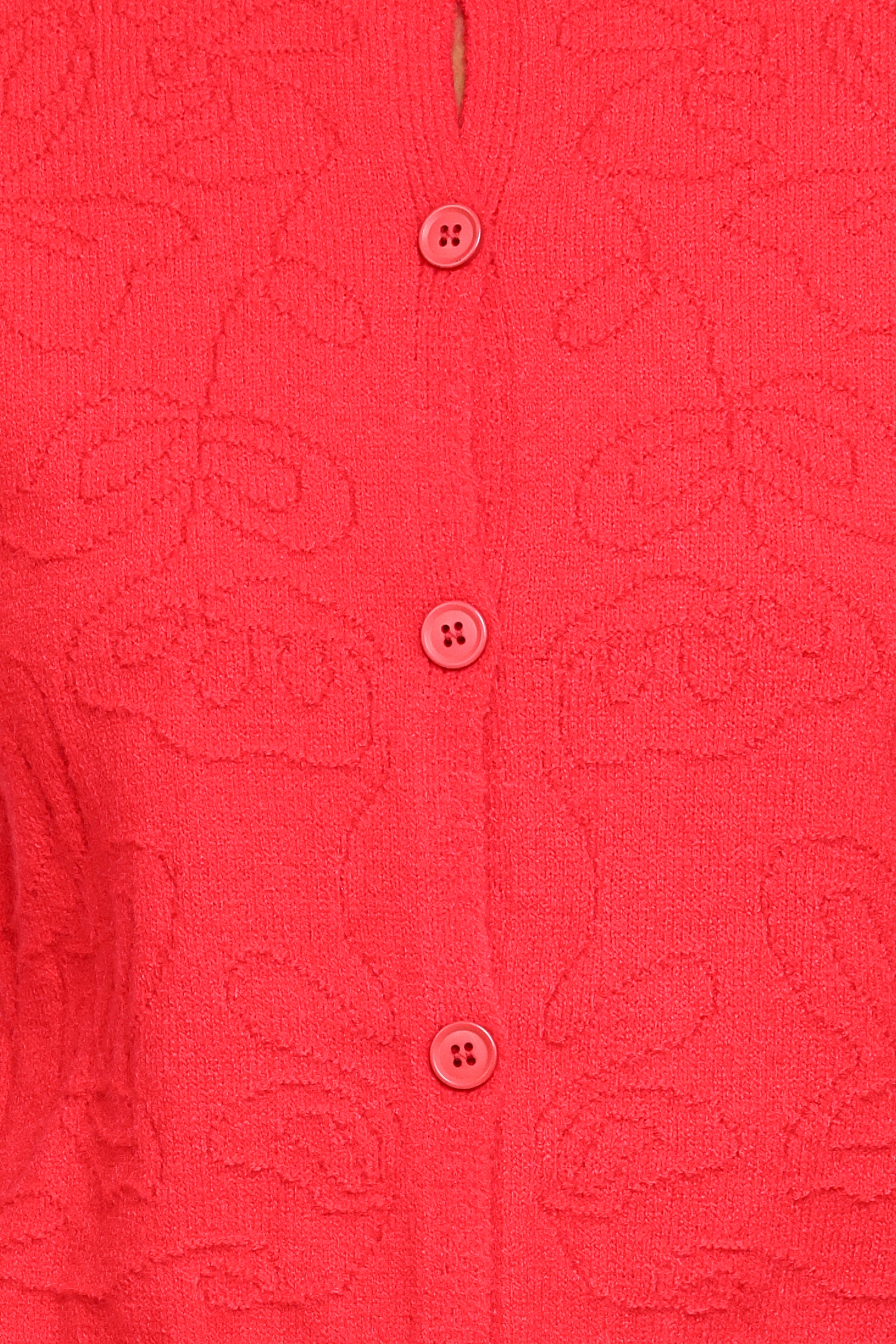 Fauna Tonal Floral Cardigan - Red