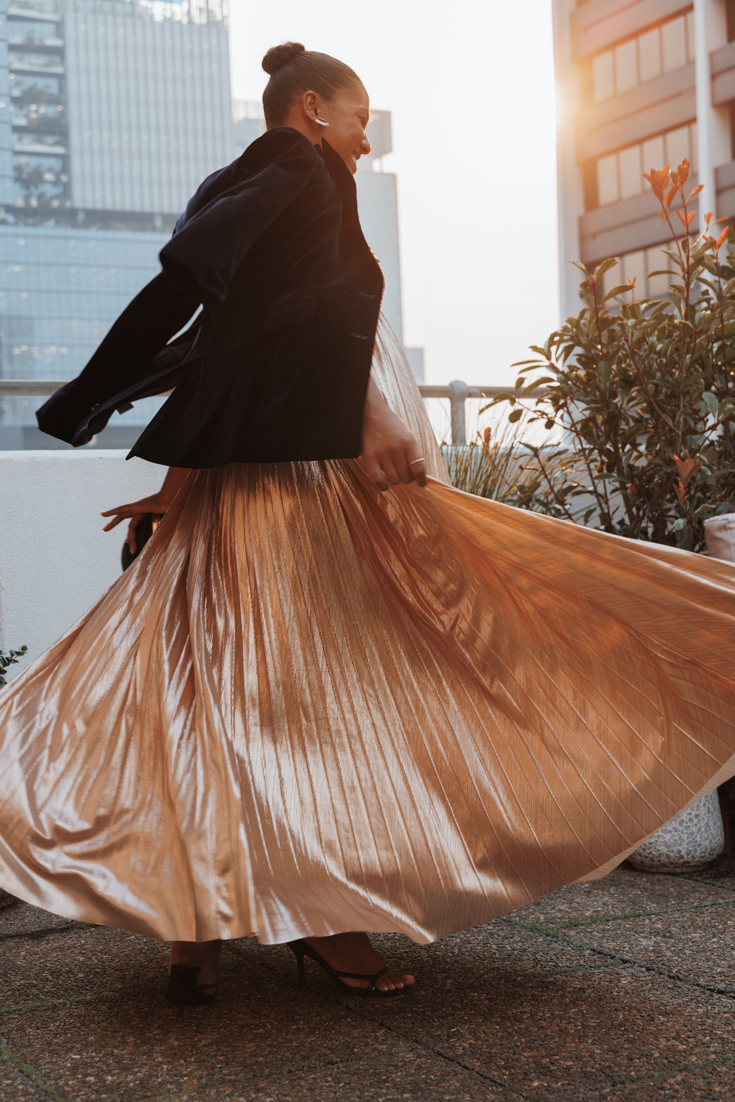 Faye Strapless Maxi Dress - Gold