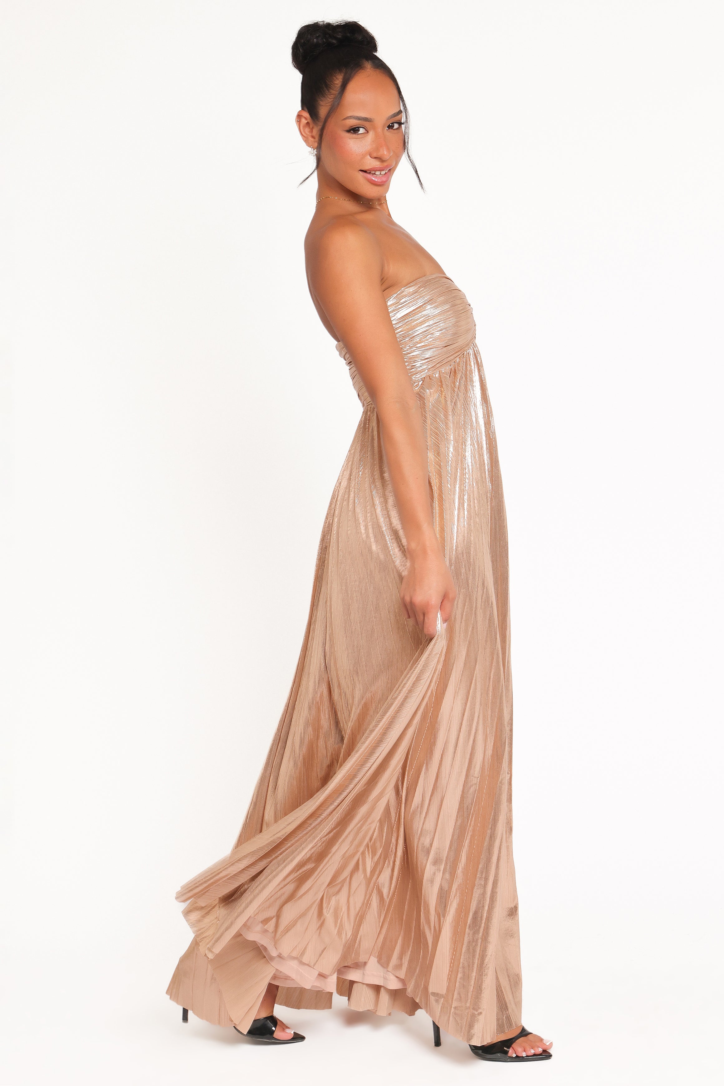 Faye Strapless Maxi Dress - Gold