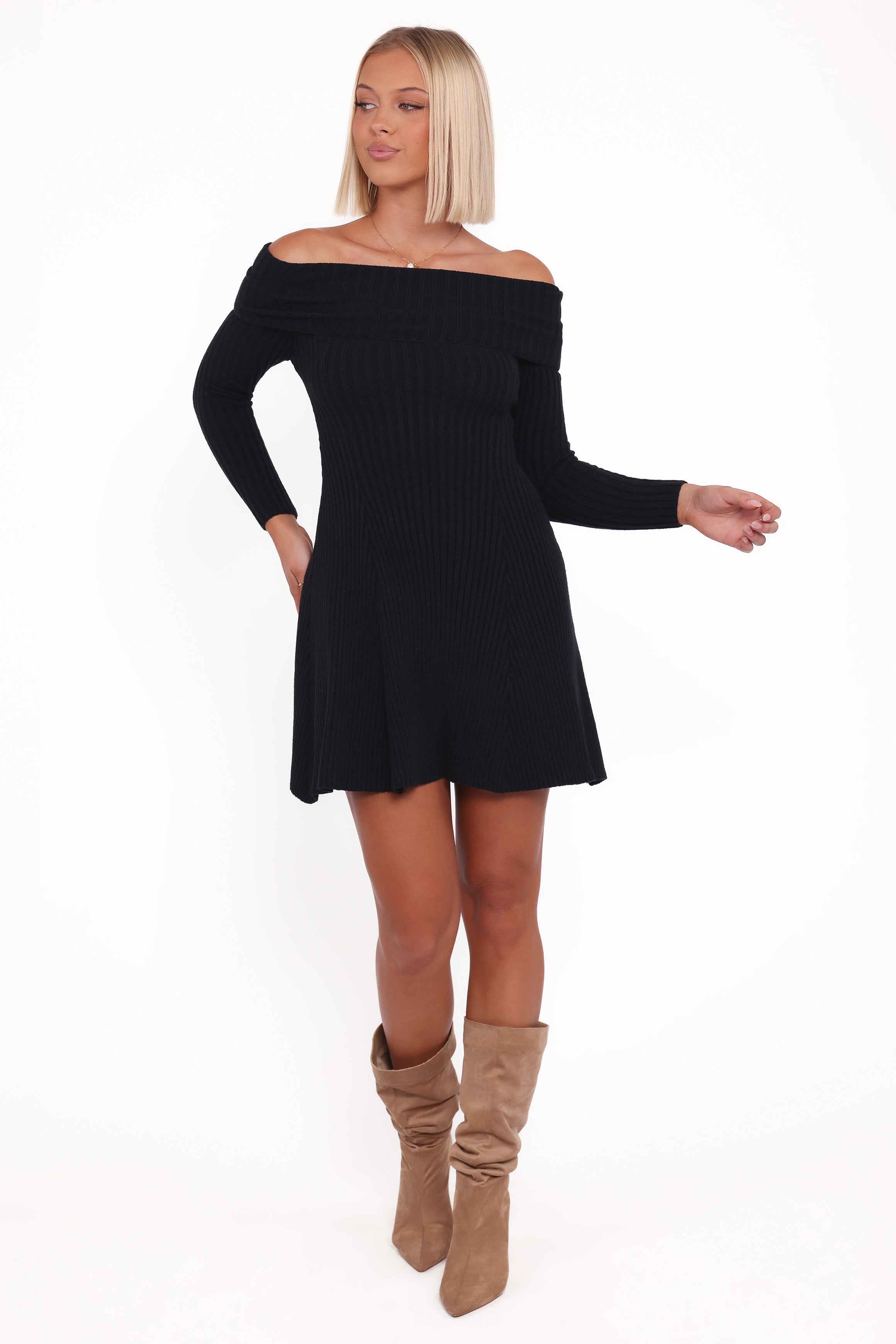 Francisco Long Sleeve Mini Dress - Black