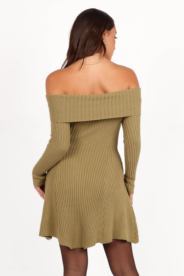 Francisco Long Sleeve Mini Dress - Olive