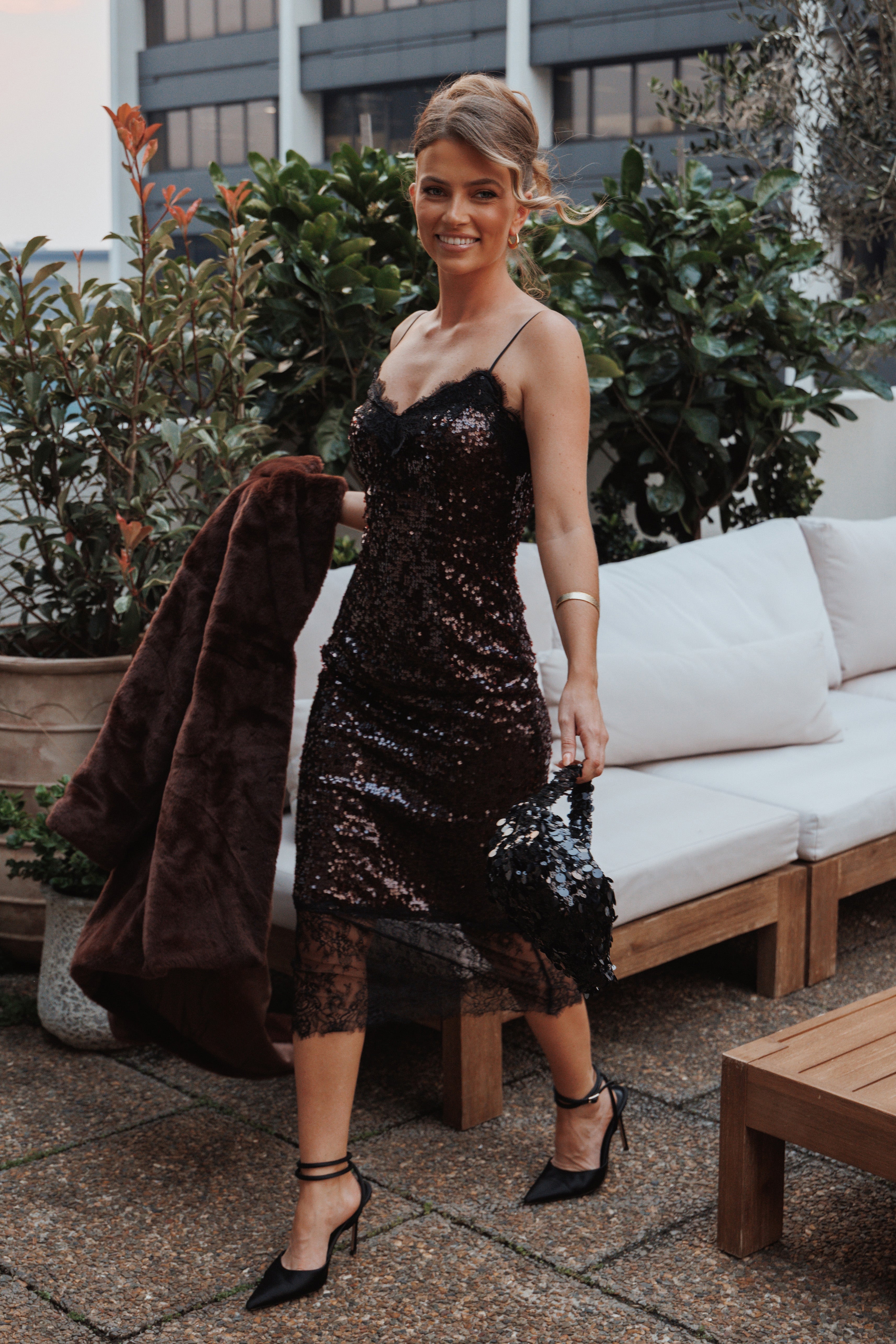 Frida Lace Midi Dress - Burgundy