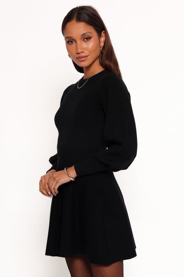 Gigi Long Sleeve Mini Dress - Black