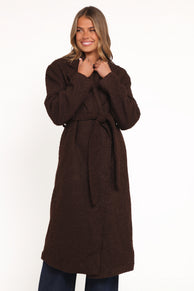 Goodie Shearling Coat - Chocolate