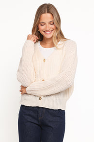 Henderson Thick Knit Cardigan - Cream