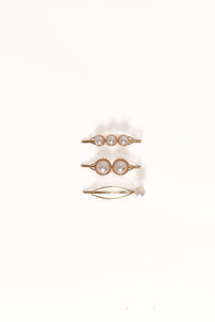 Henrietta Hair Clip Set - Gold/Pearl