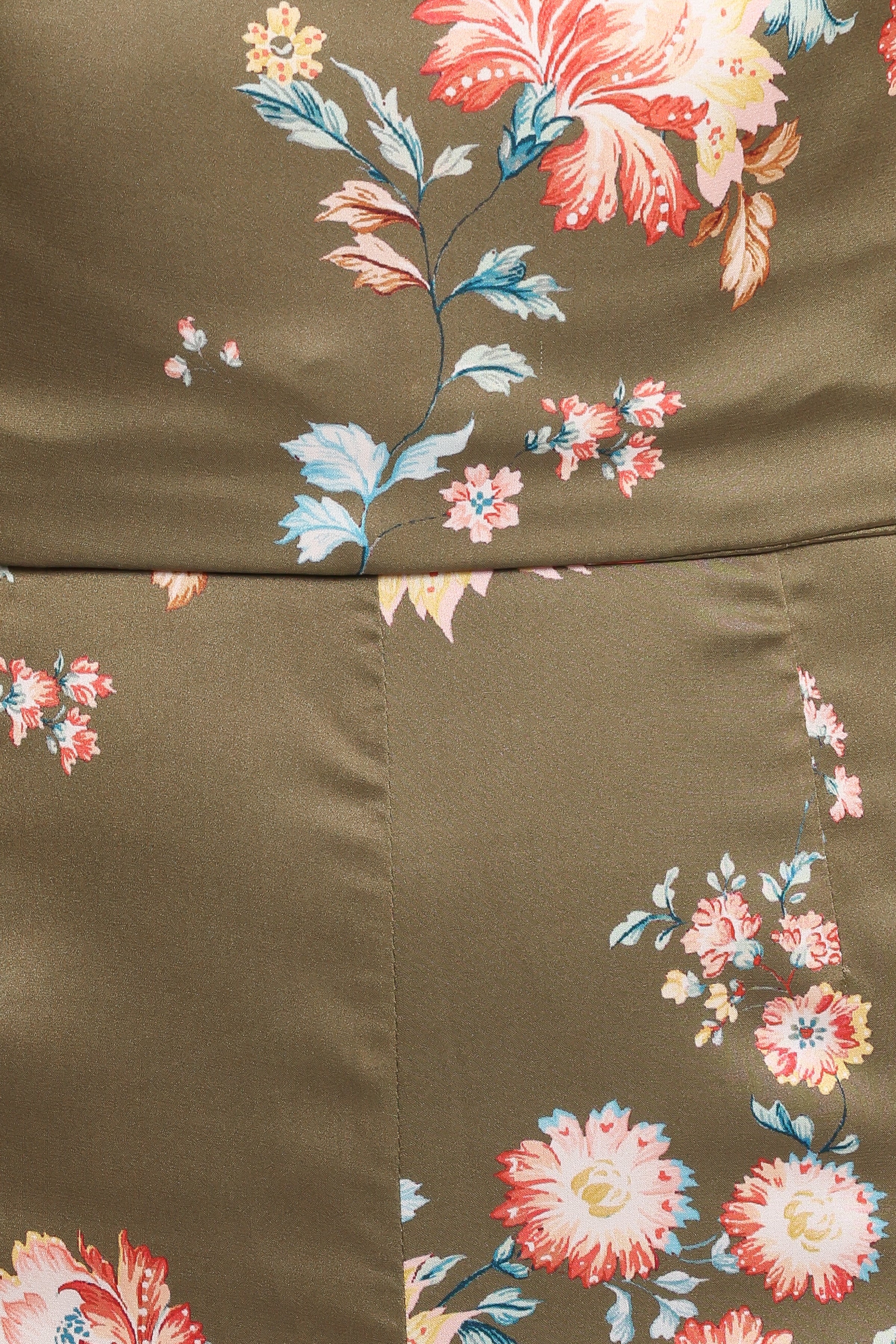 Holly Halterneck Jumpsuit - Olive Floral