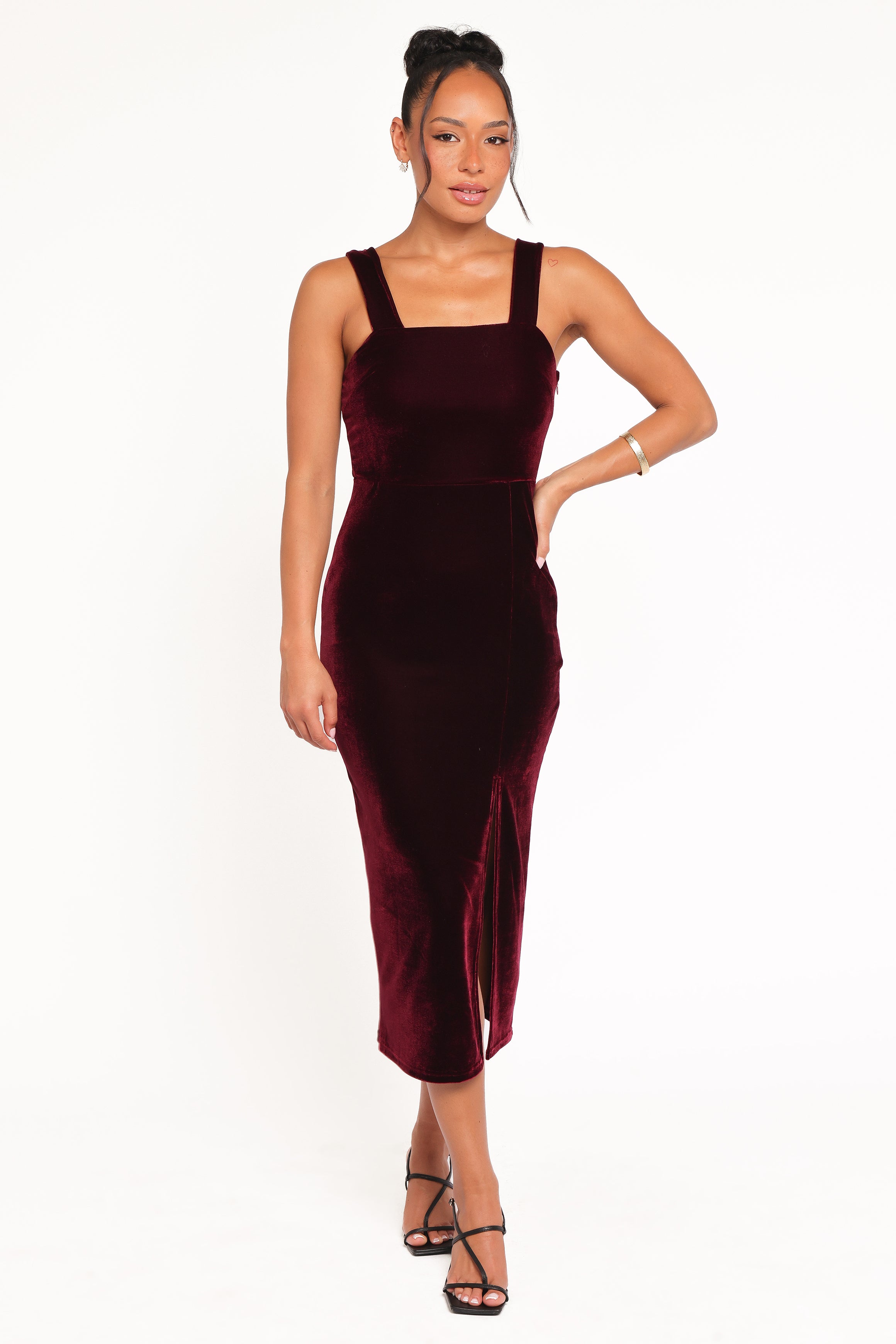 Hyatt Velvet Dress - Burgundy