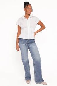 Ione Peplum Shirt - White