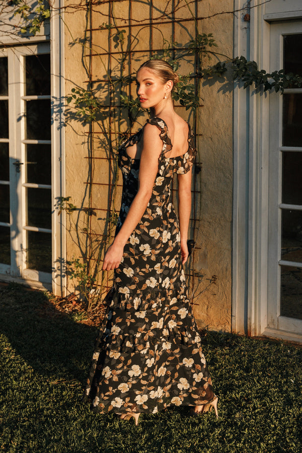 Irelynn Maxi Dress - Black Floral