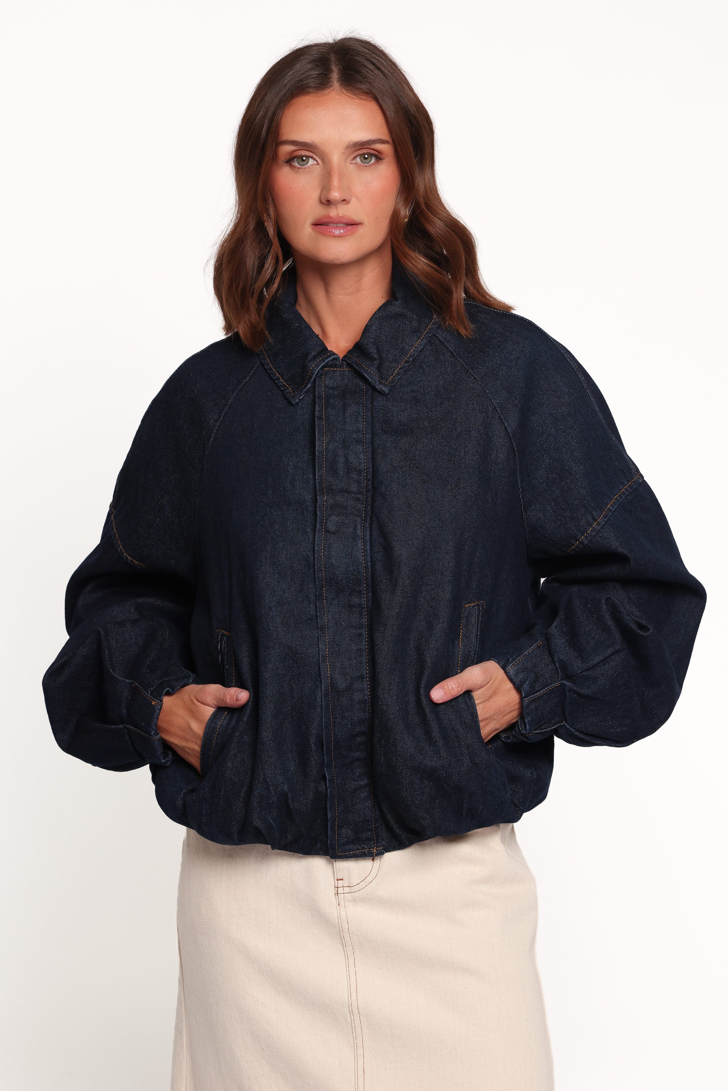 Janet Bomber Jacket - Dark Denim Wash