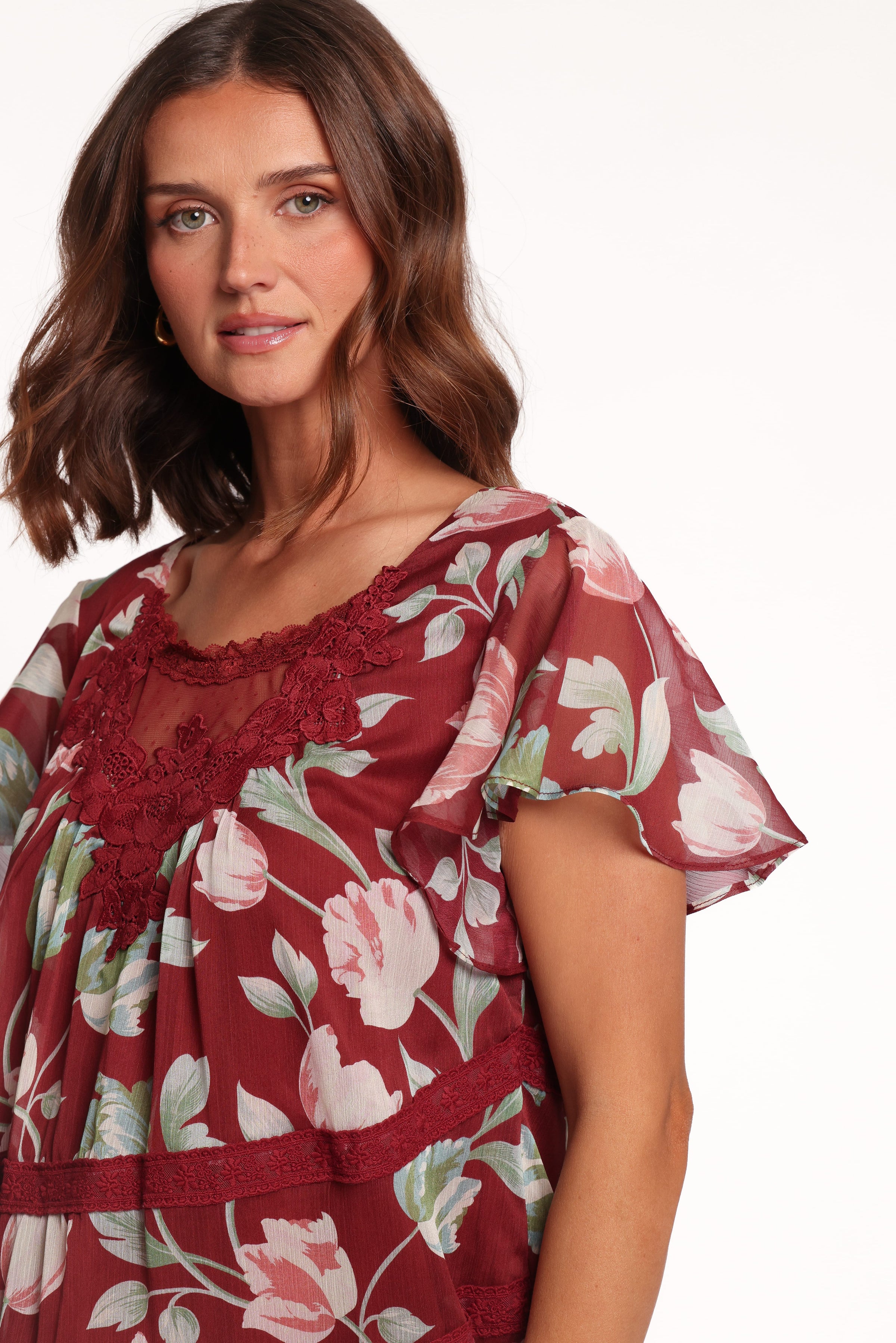 Java Mini Dress - Red Tulip Floral