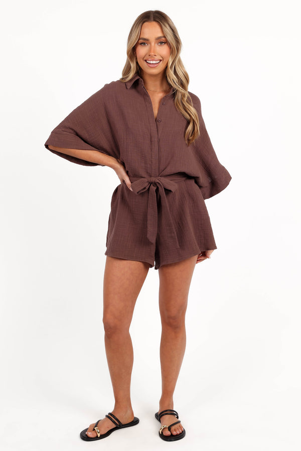 Jemmy Romper - Chocolate Brown