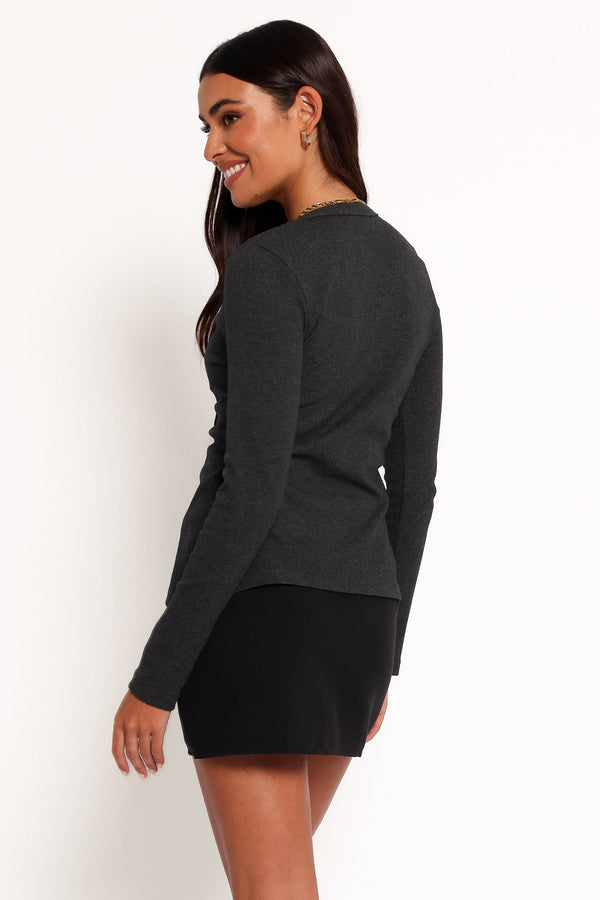 Jessa Knit Top - Charcoal