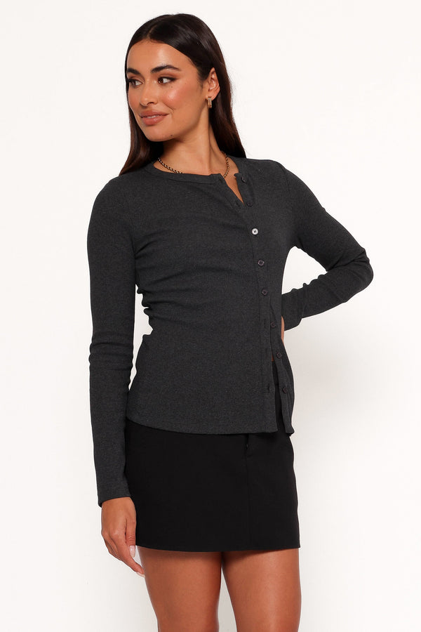 Jessa Knit Top - Charcoal