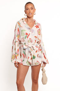 Jillia Long Sleeve Romper - Alfresco