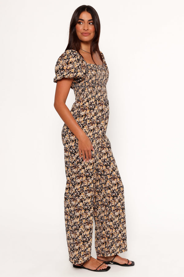 Jolene Jumpsuit - Black Ditsy Floral