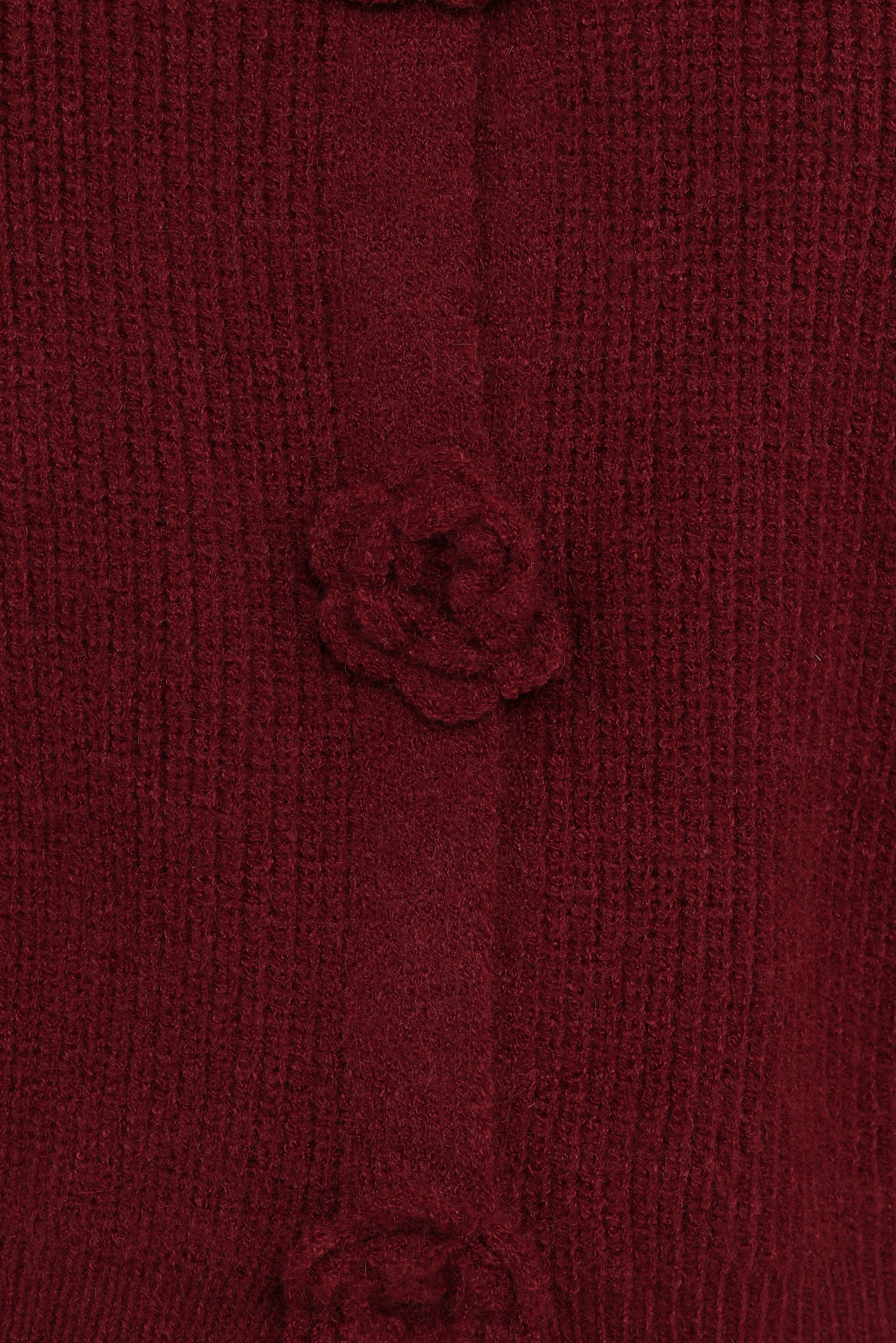 Jones Rosette Cardigan - Burgundy