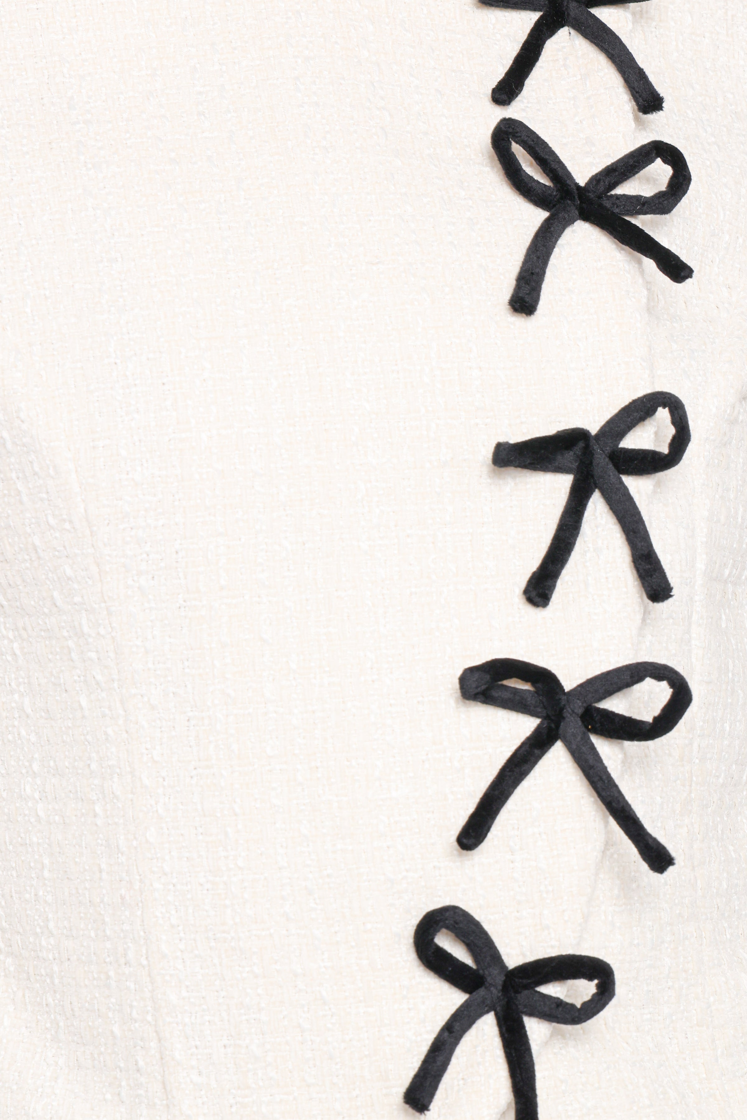 Jorah Twill Cropped Bow Jacket - Cream