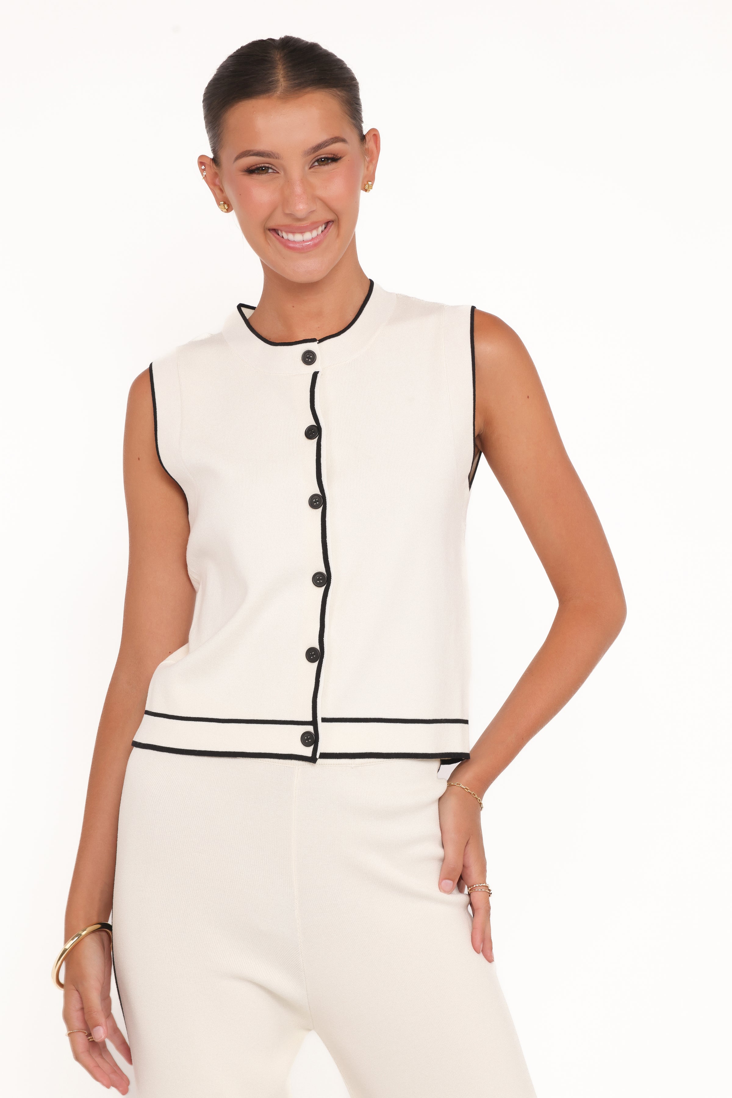 Jules Knitted Pant Set - White