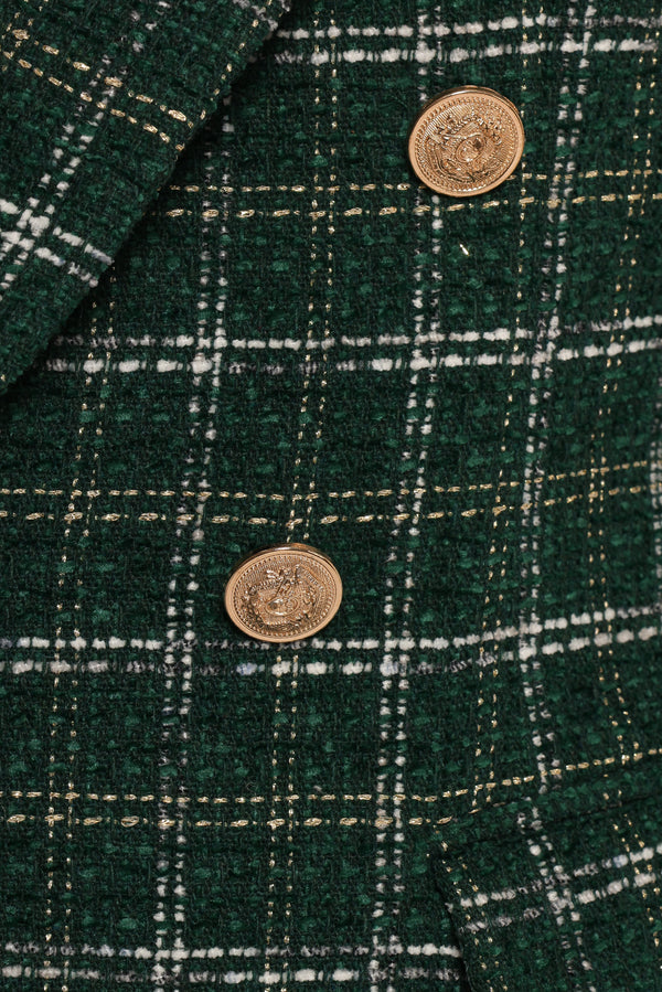 Jules Twill Plaid Blazer - Green