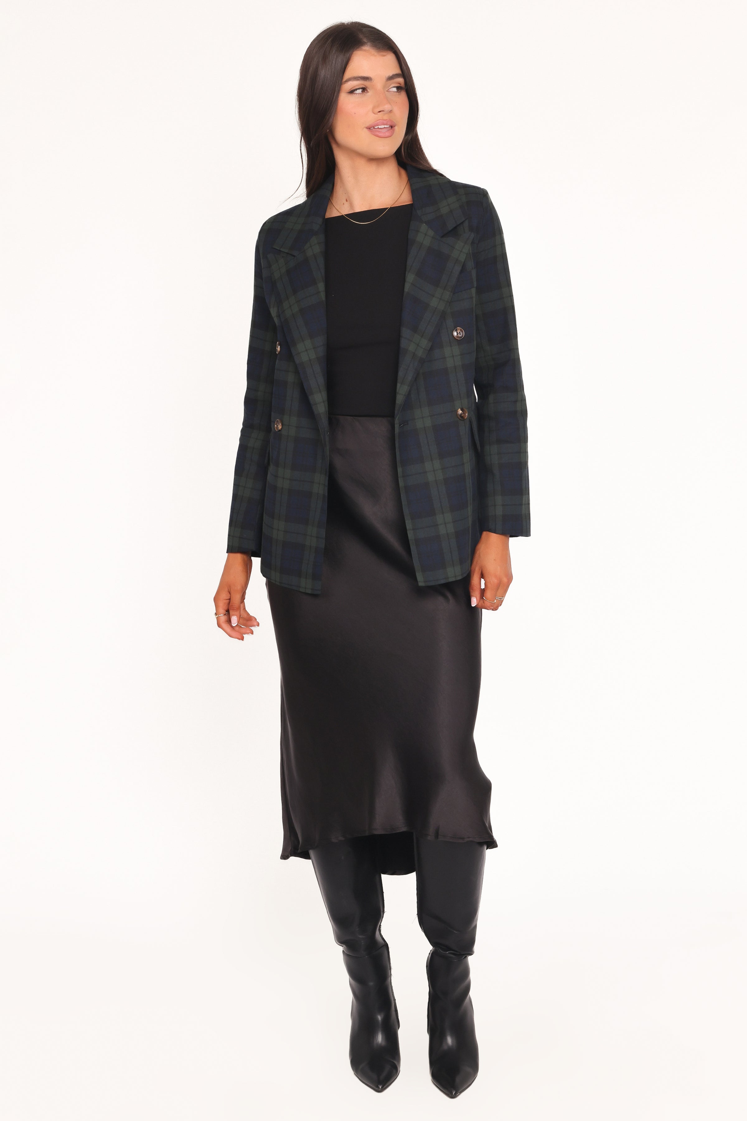Juliette Blazer - Green Plaid