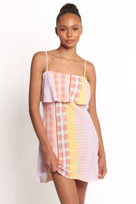 Junia Mini Dress - Pink Plaid