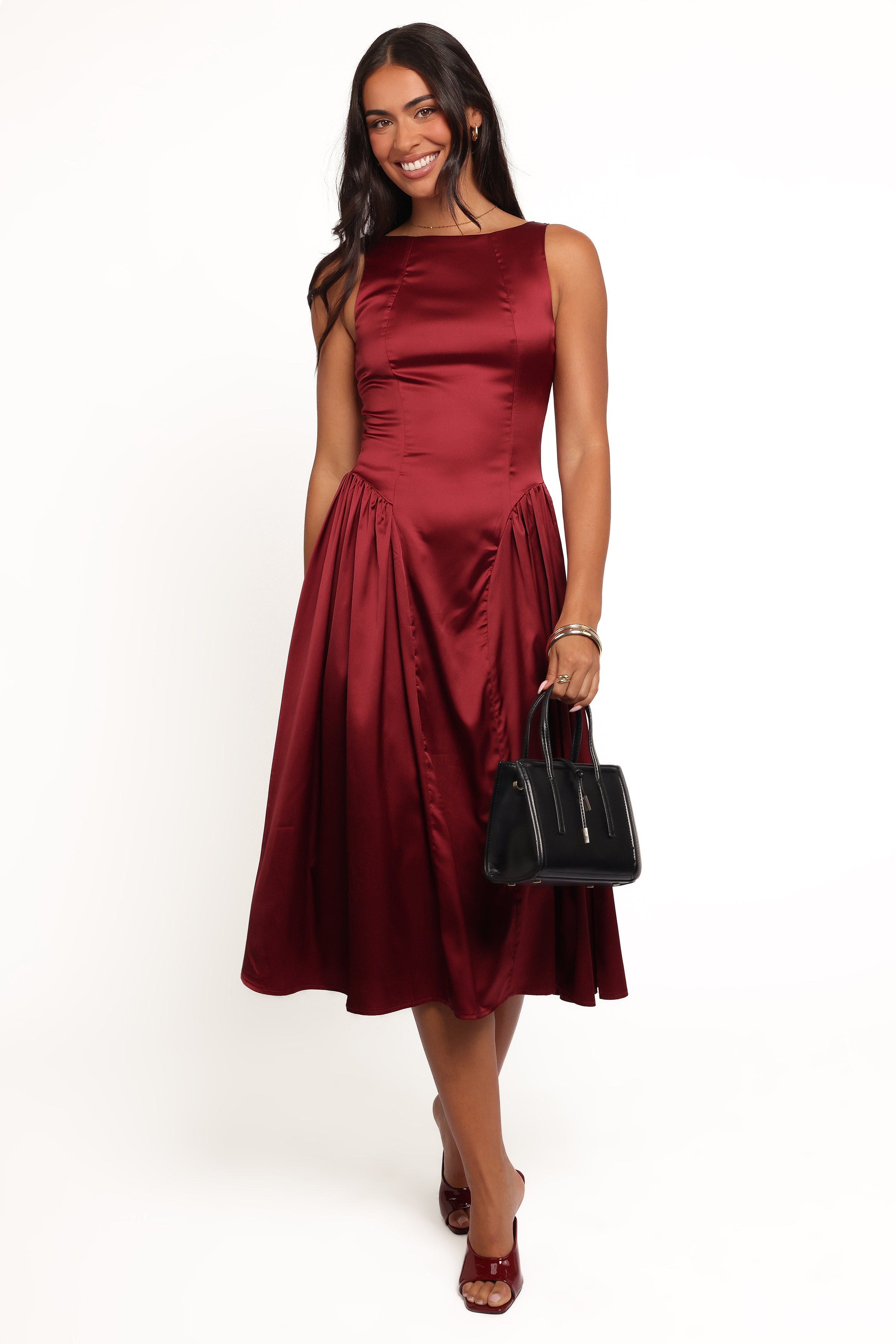 Katelyn Midi Dress - Burgundy