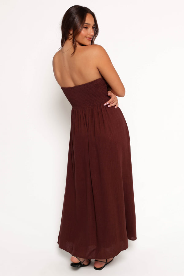 Kayt Strapless Dress - Chocolate Brown