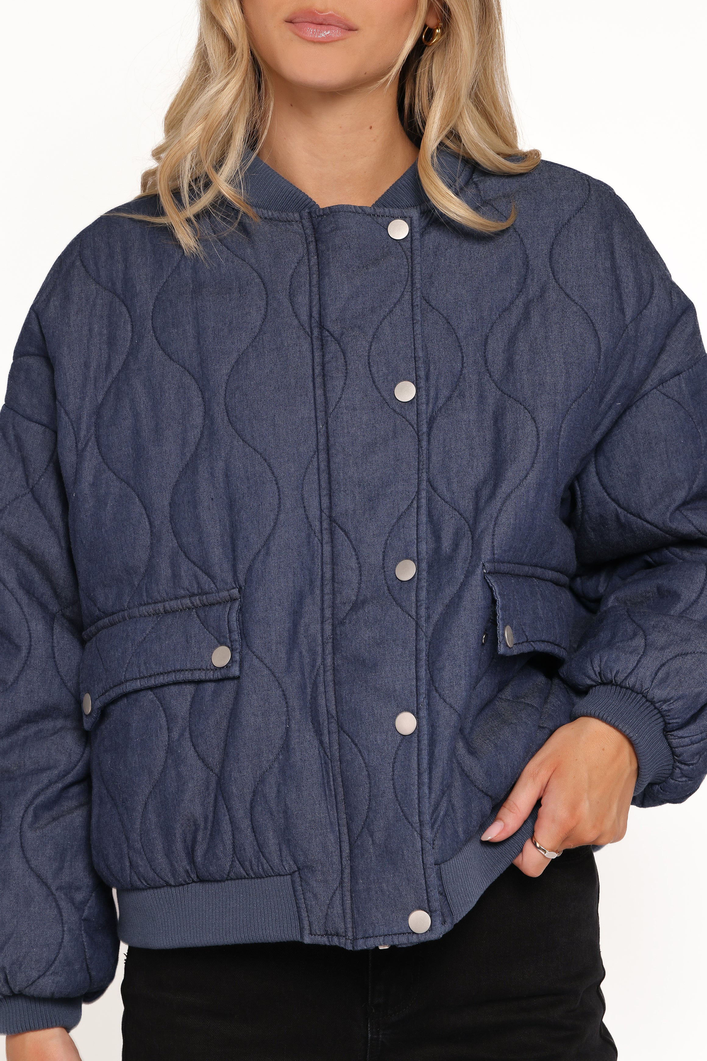 Keah Quilted Jacket - Navy