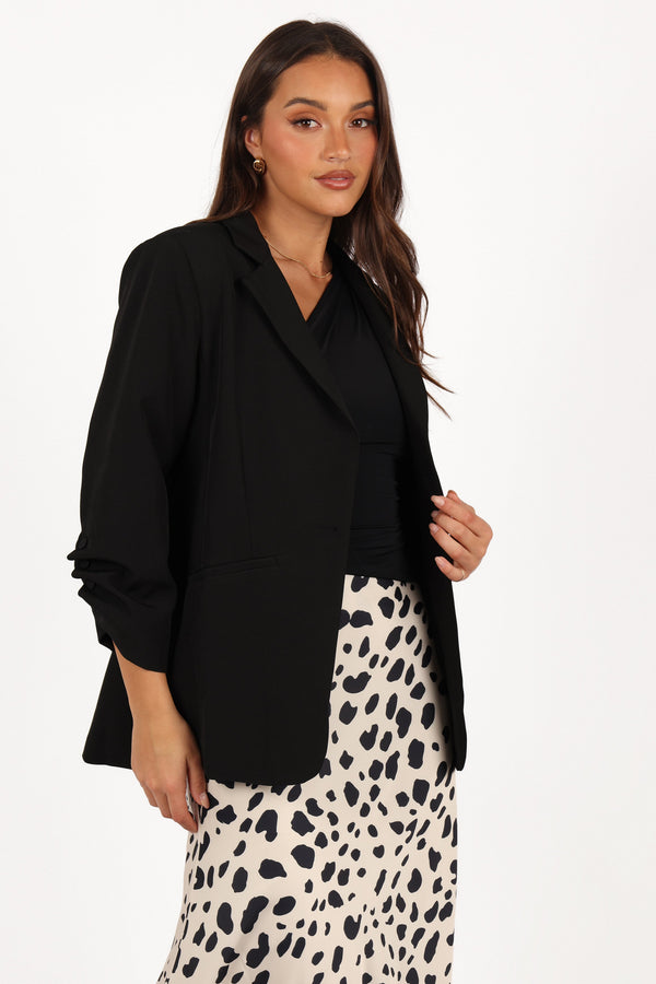 Kelby Slouch Sleeve Blazer - Black