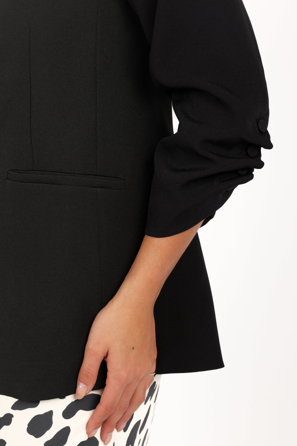 Kelby Slouch Sleeve Blazer - Black