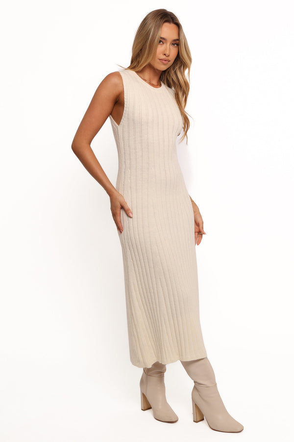 Kellie Knit Midi Dress - White