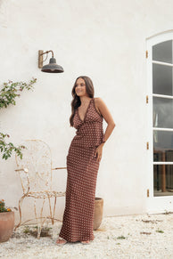 Kelso Top - Brown Polka Dot