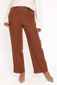 Hayes Wide Leg Pant - Mocha Brown