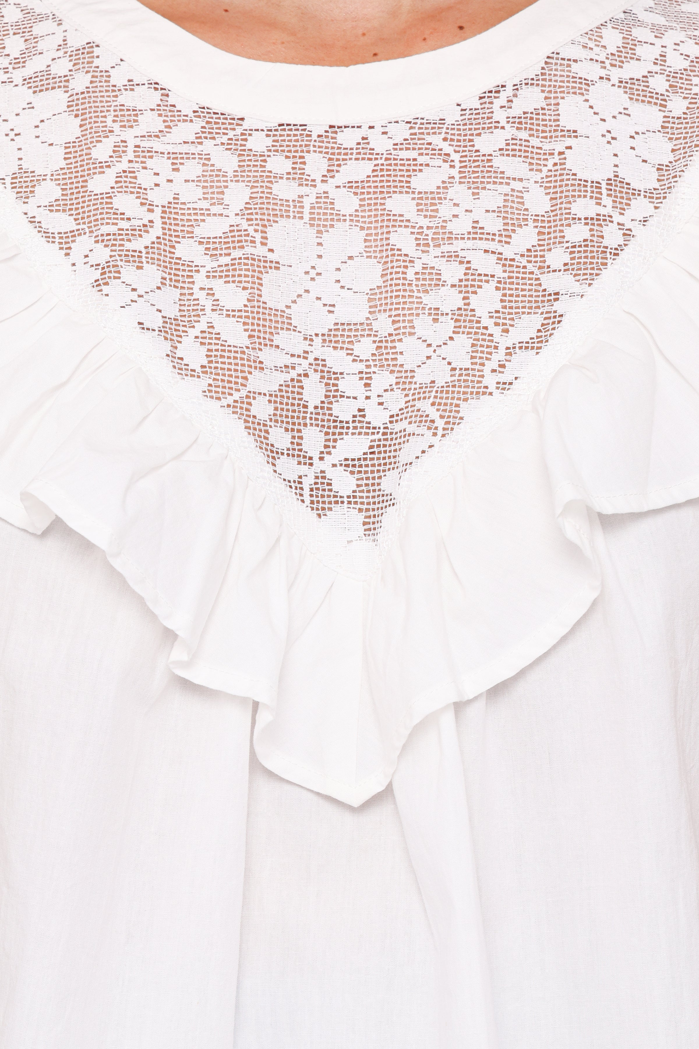Kiran Ruffle Top - White