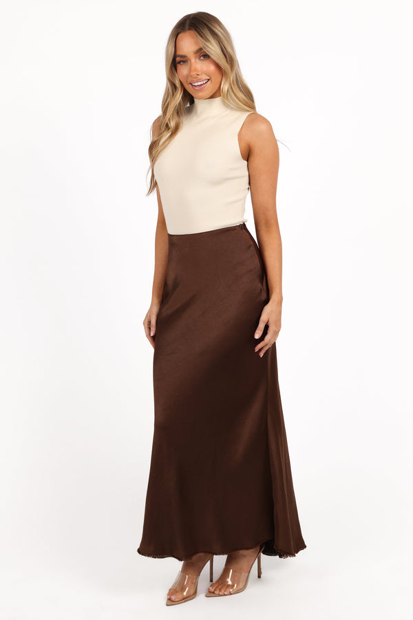 Kora Midi Skirt - Brown