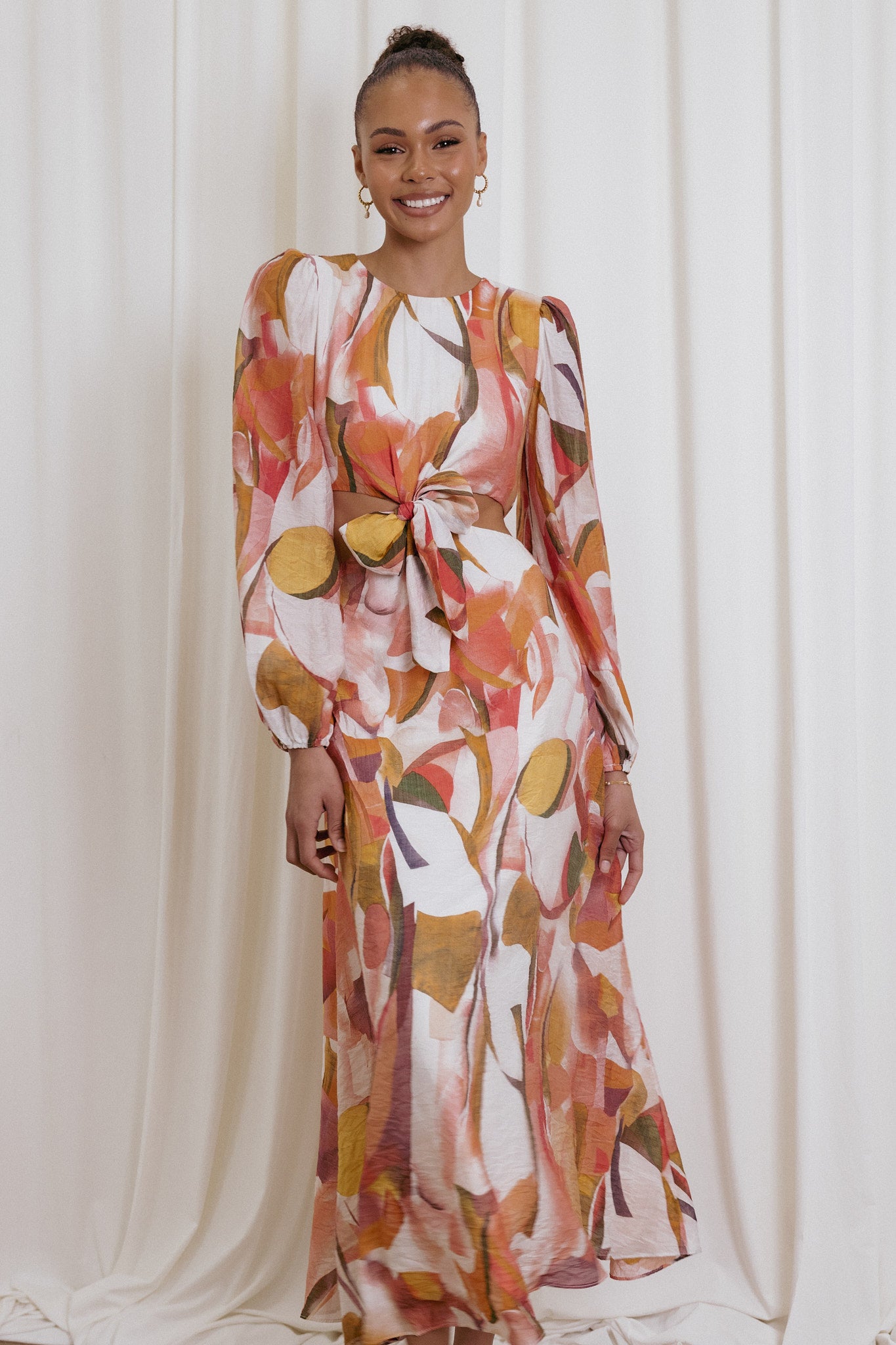 Laquin Long Sleeve Maxi Dress - Pink