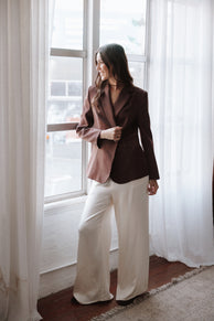 Valia Wide Leg Pant - Cream