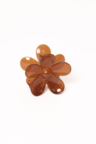 Leona Flower Clip - Brown