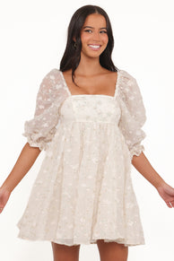 Lillan Mini Dress - Ivory Sequin