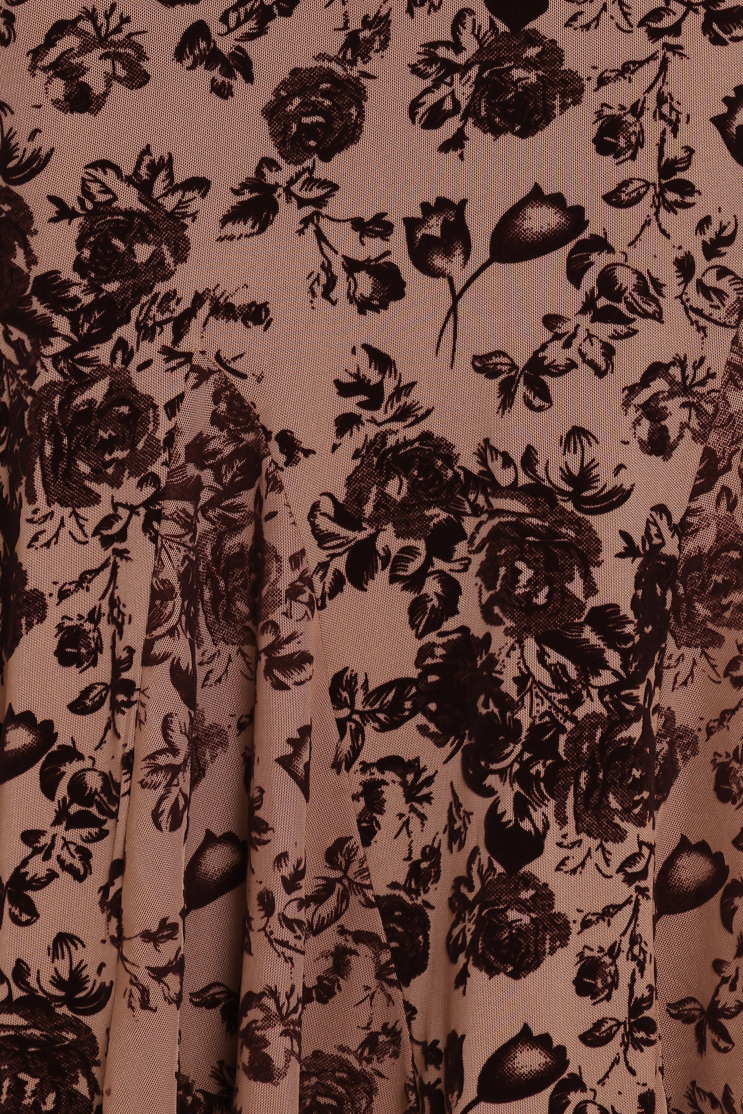 Lolita Midi Dress - Brown Floral
