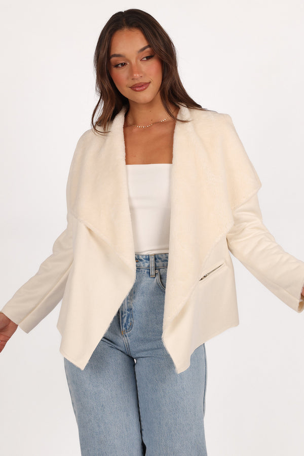 Lopez Faux Sherling Jacket - Cream