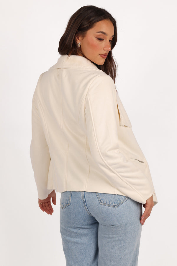 Lopez Faux Sherling Jacket - Cream