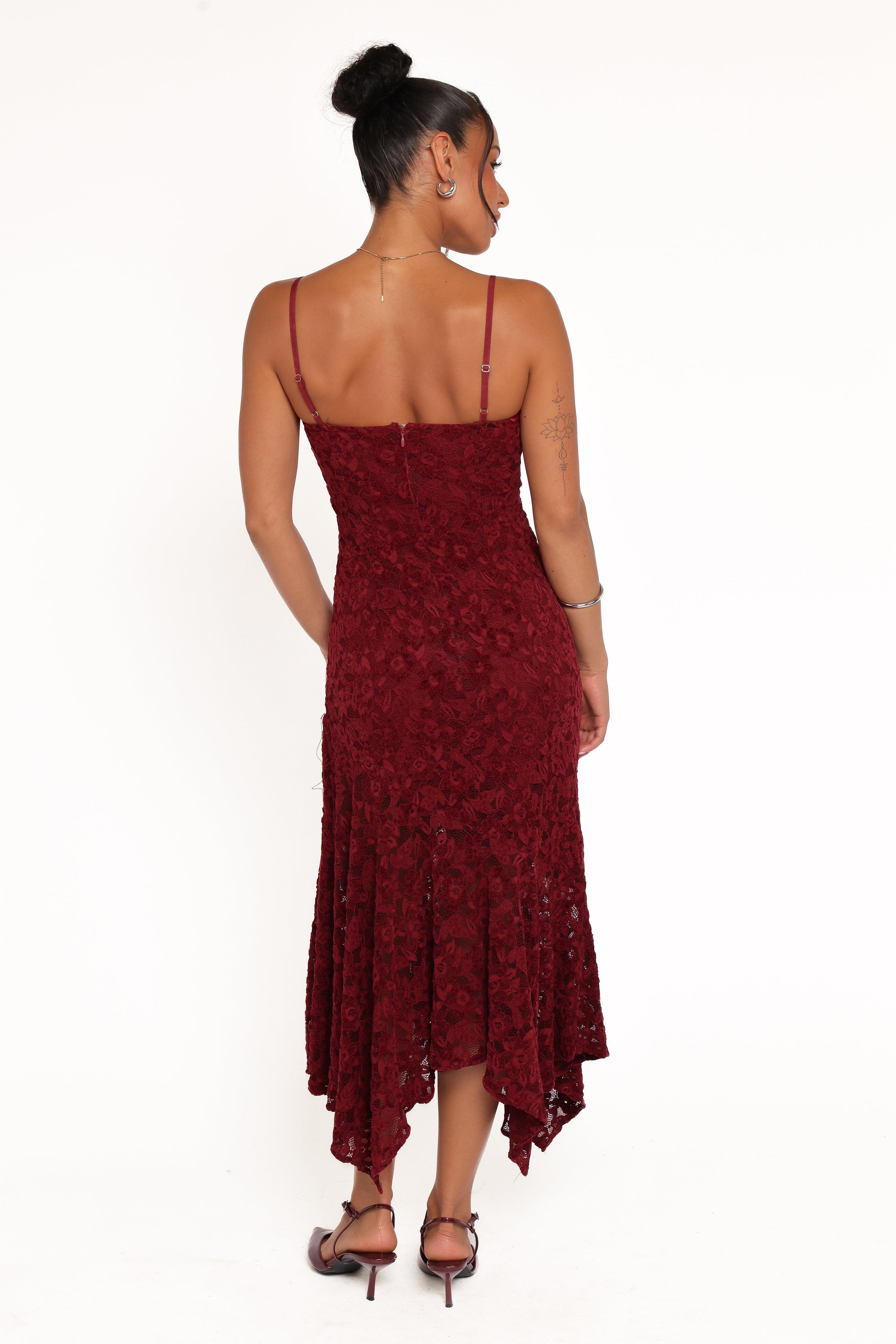 Lorde Midi Dress - Burgundy Lace