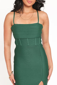 Louisa Midi Dress - Emerald Green
